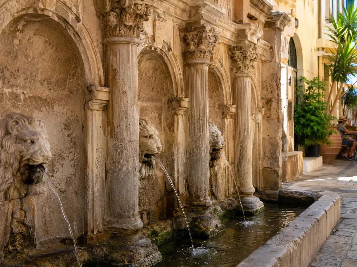 The Venetian walls of the Fortezza above Rethymno old town